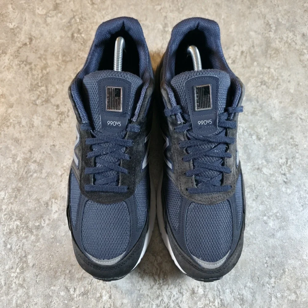 New Balance 990v5 Men's M990NV5 Navy Suede Running Walking Shoes Size 12 USA